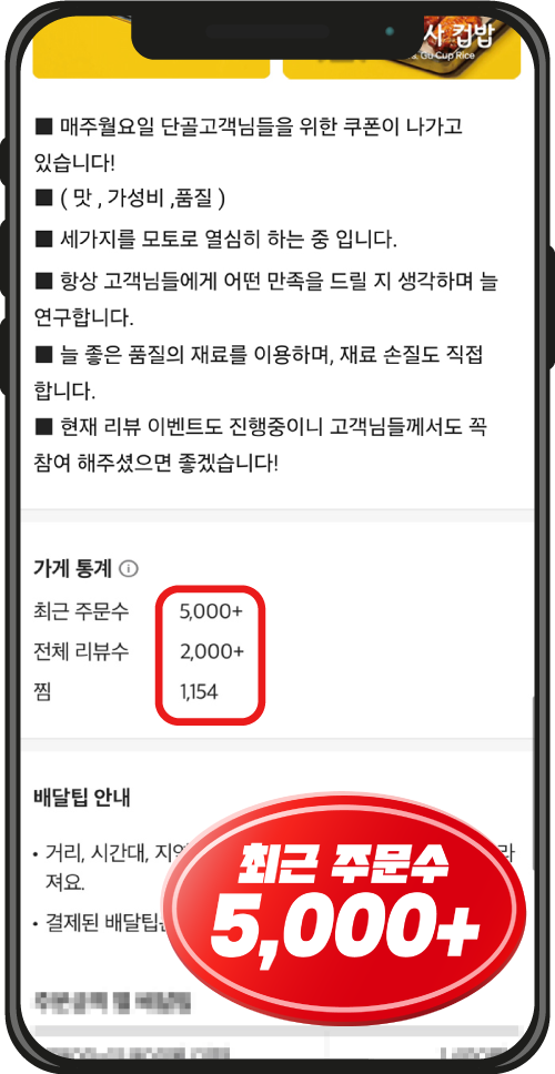 구여사컵밥 주문수